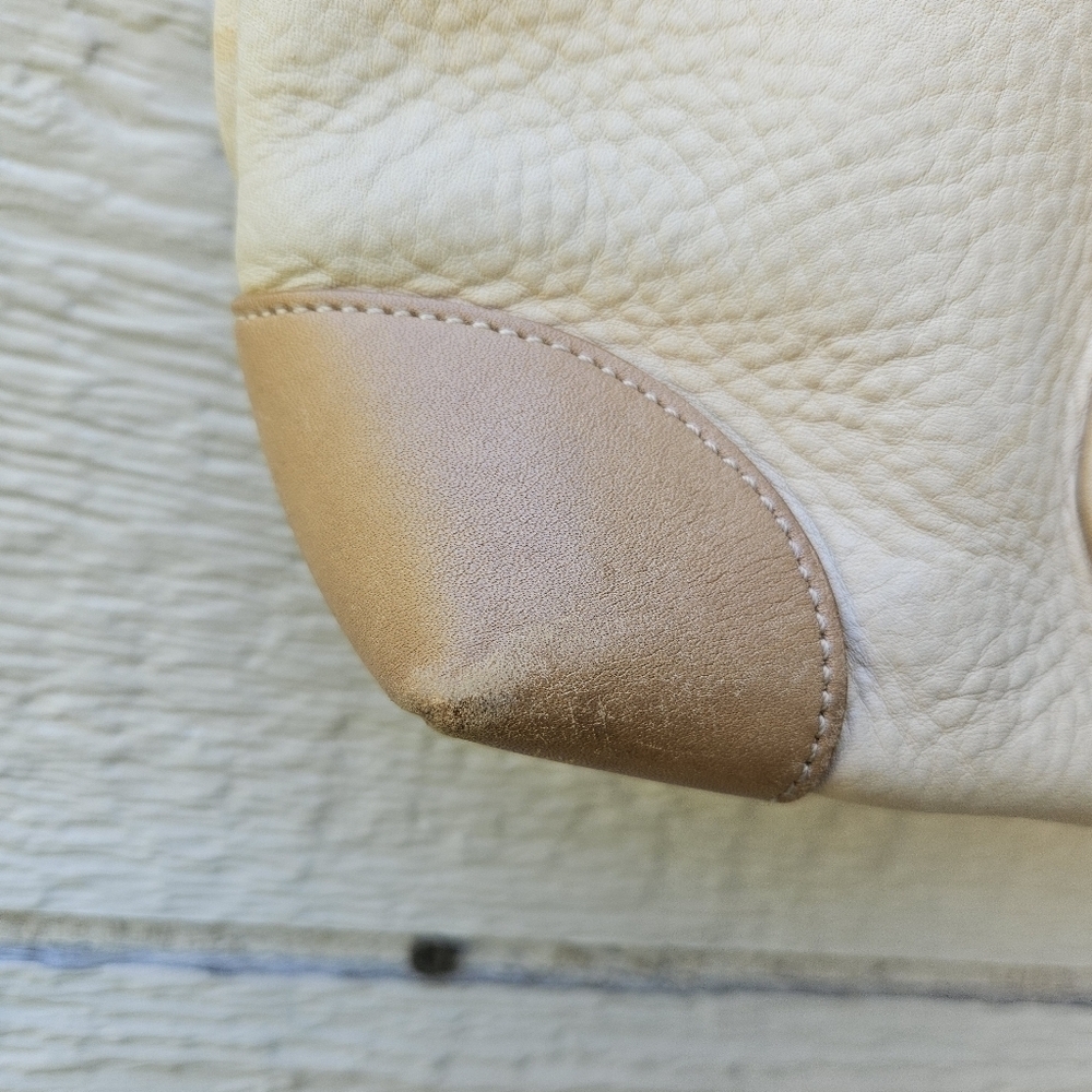 Coach Hampton pebbled leather tote cream and tan 4465 - Picture 11 of 13